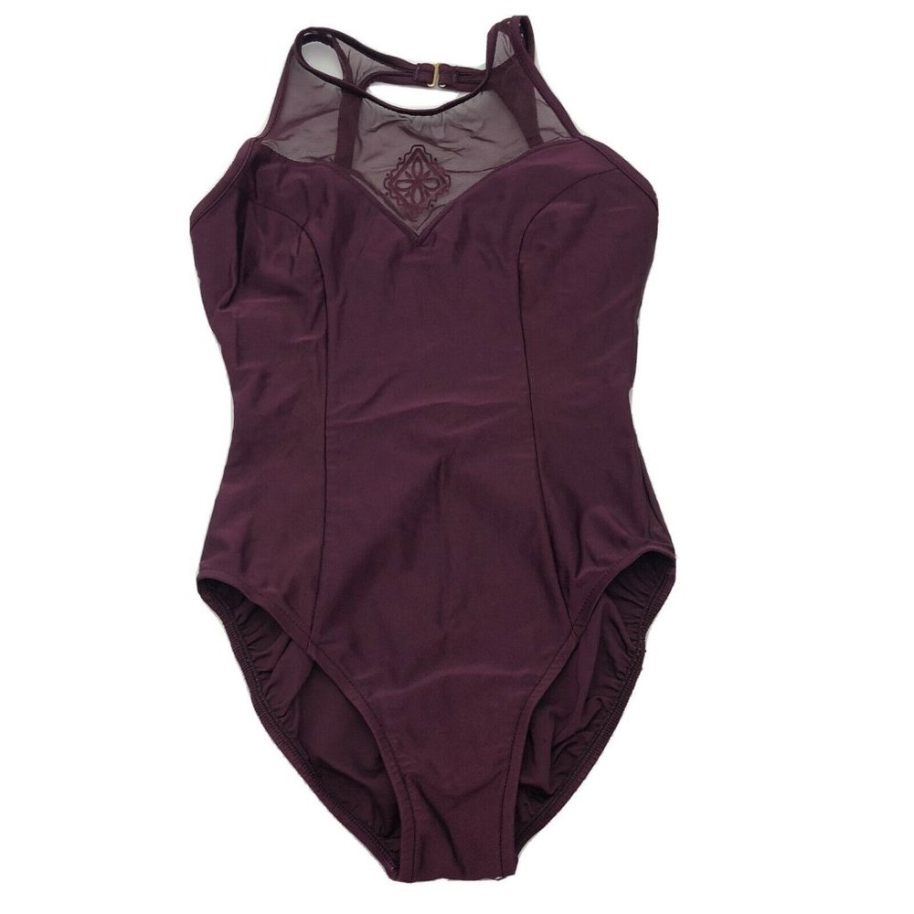 Jantzen Swimsuit 10 One Piece Maroon Embroidered